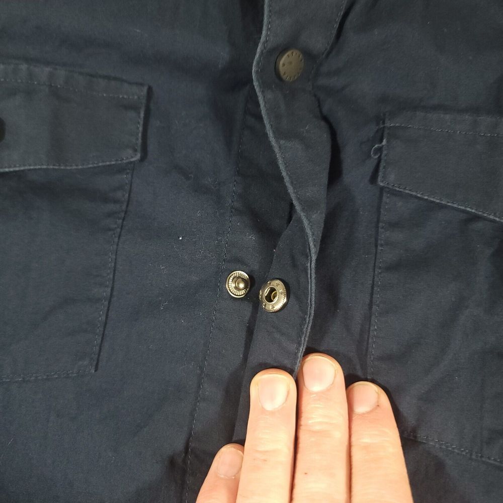 VERSACE 19V69 ITALIA Shirt Mens XL Navy Long Sleeve Snap Button Up Pockets - Picture 2 of 9